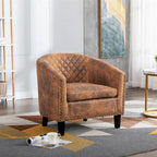 Accent Barrel Chair - Nailhead Trim, Thick Foam Padding, Solid Wood Legs, 250 lbs Capacity, 29" W x 28" H, Easy Assembly