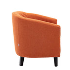 Accent Barrel Chair - Nailhead Trim, Thick Foam Padding, Solid Wood Legs, 250 lbs Capacity, 29" W x 28" H, Easy Assembly