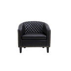 Accent Barrel Chair - Nailhead Trim, Thick Foam Padding, Solid Wood Legs, 250 lbs Capacity, 29" W x 28" H, Easy Assembly