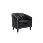 Accent Barrel Chair - Nailhead Trim, Thick Foam Padding, Solid Wood Legs, 250 lbs Capacity, 29" W x 28" H, Easy Assembly
