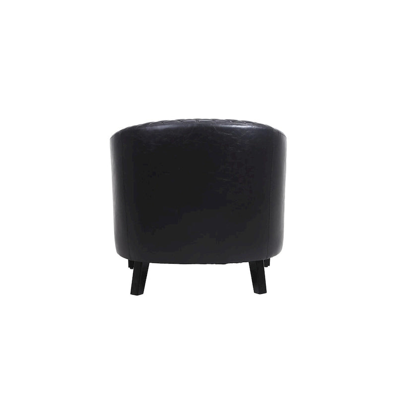 Accent Barrel Chair - Nailhead Trim, Thick Foam Padding, Solid Wood Legs, 250 lbs Capacity, 29" W x 28" H, Easy Assembly