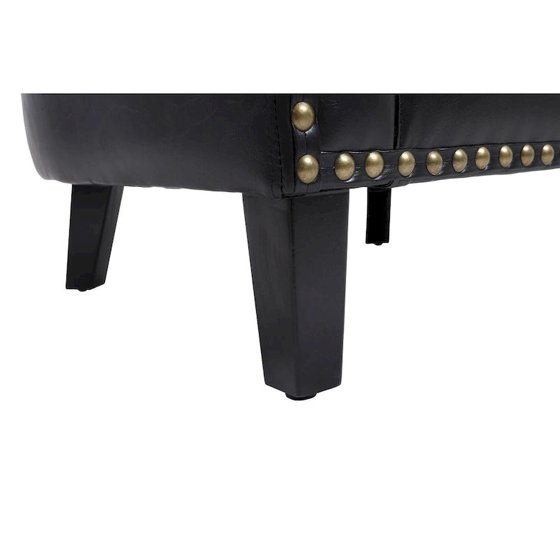 Accent Barrel Chair - Nailhead Trim, Thick Foam Padding, Solid Wood Legs, 250 lbs Capacity, 29" W x 28" H, Easy Assembly