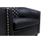 Accent Barrel Chair - Nailhead Trim, Thick Foam Padding, Solid Wood Legs, 250 lbs Capacity, 29" W x 28" H, Easy Assembly