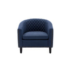 Accent Barrel Chair - Nailhead Trim, Thick Foam Padding, Solid Wood Legs, 250 lbs Capacity, 29" W x 28" H, Easy Assembly