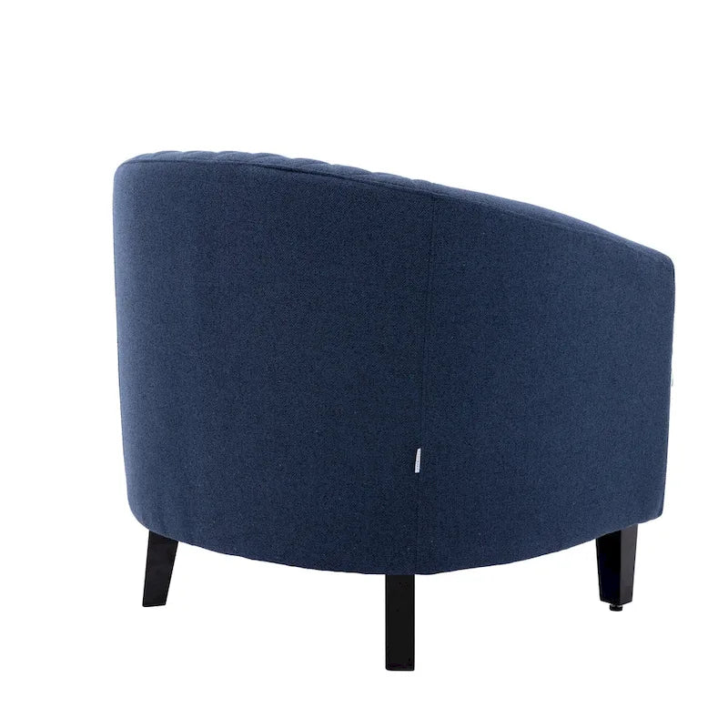 Accent Barrel Chair - Nailhead Trim, Thick Foam Padding, Solid Wood Legs, 250 lbs Capacity, 29" W x 28" H, Easy Assembly