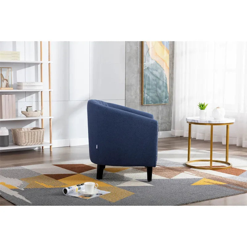 Accent Barrel Chair - Nailhead Trim, Thick Foam Padding, Solid Wood Legs, 250 lbs Capacity, 29" W x 28" H, Easy Assembly