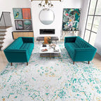 Mid-Century Velvet Sofa Set - 2-Piece Tufted Design, High-Density Foam, Removable Legs, Easy Clean Fabric, Matching Pair