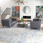 Mid-Century Velvet Sofa Set - 2-Piece Tufted Design, High-Density Foam, Removable Legs, Easy Clean Fabric, Matching Pair