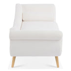 Upholstered Chaise Lounge with Scroll Arms & Wave Back, 70.86"W Contemporary Lounge Chair, Birch Wood Legs
