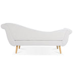 Upholstered Chaise Lounge with Scroll Arms & Wave Back, 70.86"W Contemporary Lounge Chair, Birch Wood Legs