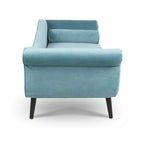 Upholstered Chaise Lounge with Scroll Arms & Wave Back, 70.86"W Contemporary Lounge Chair, Birch Wood Legs