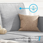 Convertible Sectional Sofa Set - 3-Seater, Loveseat & Ottoman, Solid Wood Frame, Storage Pockets, 5-6 Seats, Modern Modular