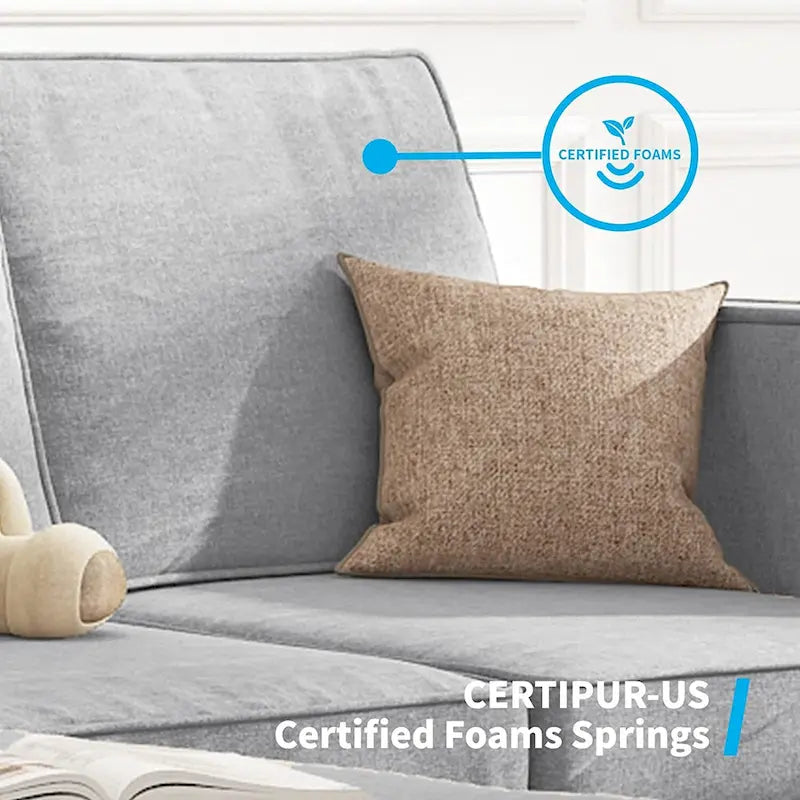 Convertible Sectional Sofa Set - 3-Seater, Loveseat & Ottoman, Solid Wood Frame, Storage Pockets, 5-6 Seats, Modern Modular