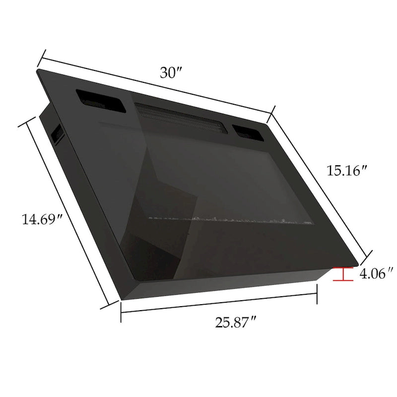 68.9" TV Stand with Electric Fireplace, 12 LED Flame Modes, 1500W, Remote Control, Wood Grain, Cable Management