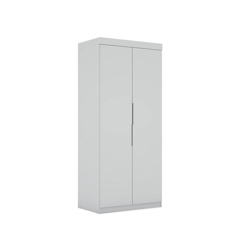 81.3"H Modern Sectional Wardrobe Armoire - 4 Cubbies - 2 Drawers - Adjustable Shelves - Soft-Close Hinges - 35.98"L x 21.65"D - Free Standing - Modular