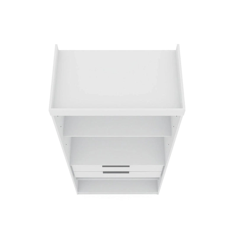 81.3"H Modern Sectional Wardrobe Armoire - 4 Cubbies - 2 Drawers - Adjustable Shelves - Soft-Close Hinges - 35.98"L x 21.65"D - Free Standing - Modular