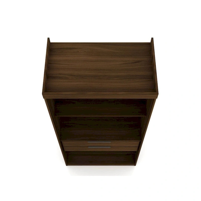 81.3"H Modern Sectional Wardrobe Armoire - 4 Cubbies - 2 Drawers - Adjustable Shelves - Soft-Close Hinges - 35.98"L x 21.65"D - Free Standing - Modular