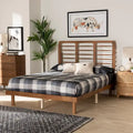 Petra Mid-Century Modern Wood Platform Bed