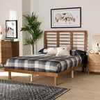 Petra Mid-Century Modern Wood Platform Bed