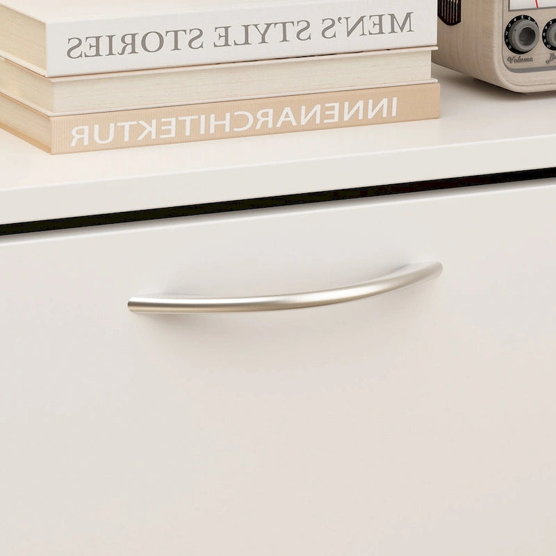 Narrow Shoe Storage Cabinet for Entryway, 3 Flip-Down Compartments, White MDF, European Style