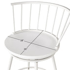 Windsor Swivel Counter Stools Set of 2 - Low Wide Back - 24"H Seat - Powder-Coated Iron & MDF - Footrest - 23.75"W x 34.5"H - Modern Transitional Style