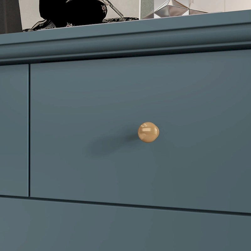 10-Drawer Dresser 55.1"W, White Lacquer Finish, 150 lbs Top Capacity, CARB Certified MDF