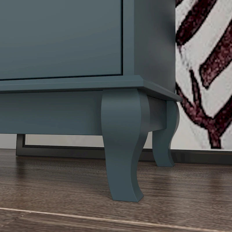 10-Drawer Dresser 55.1"W, White Lacquer Finish, 150 lbs Top Capacity, CARB Certified MDF