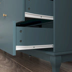 10-Drawer Dresser 55.1"W, White Lacquer Finish, 150 lbs Top Capacity, CARB Certified MDF