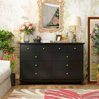 10-Drawer Dresser 55.1"W, White Lacquer Finish, 150 lbs Top Capacity, CARB Certified MDF