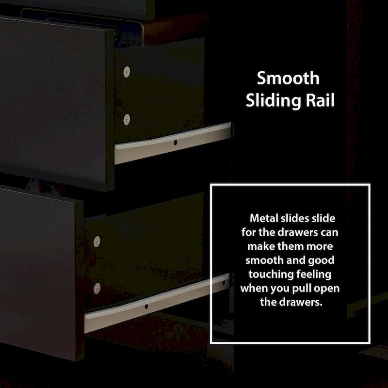 10-Drawer Dresser 55.1"W, White Lacquer Finish, 150 lbs Top Capacity, CARB Certified MDF