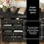 10-Drawer Dresser 55.1"W, White Lacquer Finish, 150 lbs Top Capacity, CARB Certified MDF