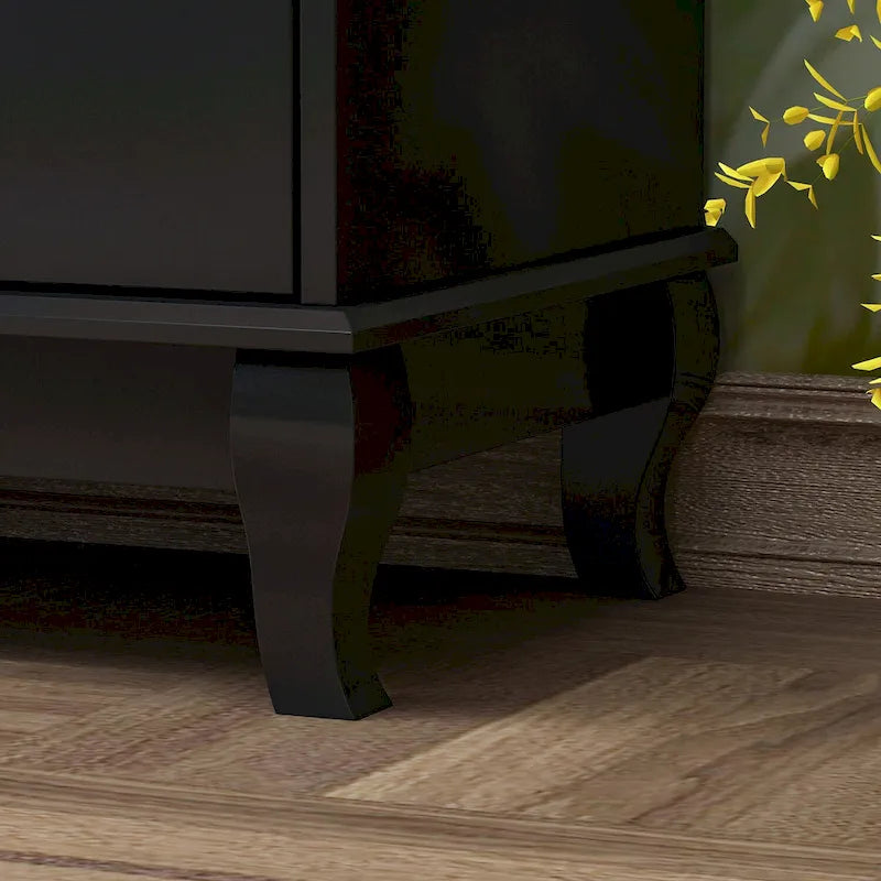 10-Drawer Dresser 55.1"W, White Lacquer Finish, 150 lbs Top Capacity, CARB Certified MDF