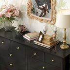 10-Drawer Dresser 55.1"W, White Lacquer Finish, 150 lbs Top Capacity, CARB Certified MDF