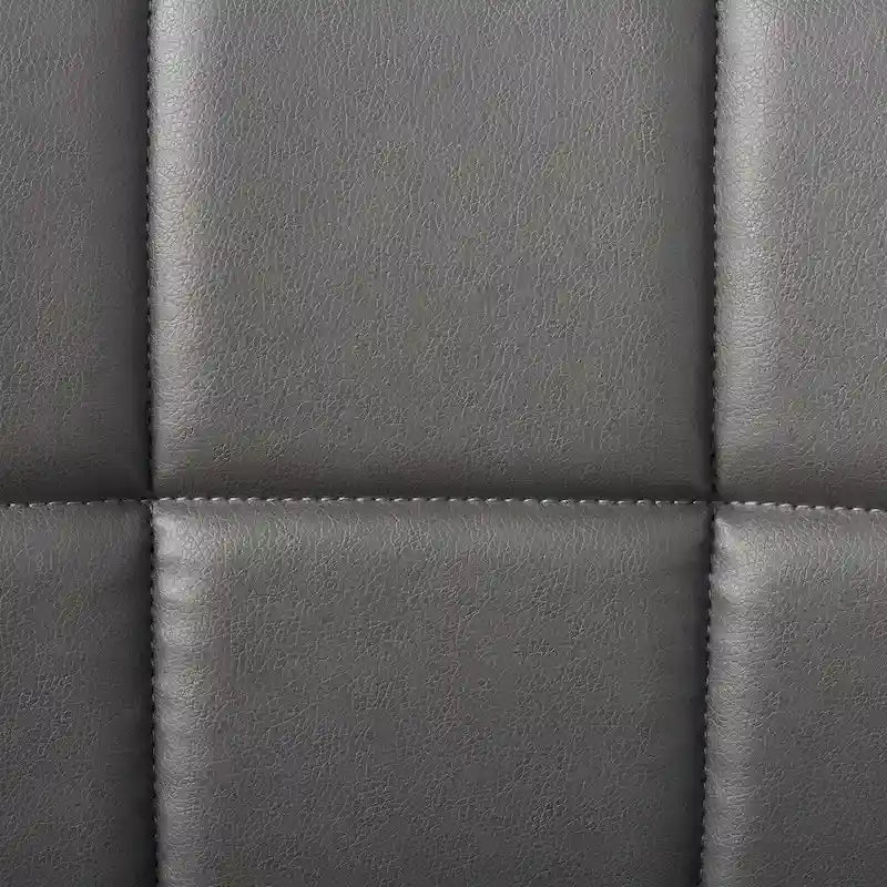 Adjustable Bar Stools Set of 2 - Chrome Frame - Tufted Faux Leather - 360° Swivel - Hydraulic Height 24-30"H - Footrest - 7 Colors - Modern Style - 17"W x 17"D