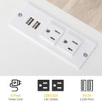 4-Drawer Nightstand with Charging Station, 2 USB Ports & 2 Outlets, 25.98"W, Minimalist Dresser