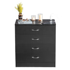 4-Drawer Nightstand with Charging Station, 2 USB Ports & 2 Outlets, 25.98"W, Minimalist Dresser
