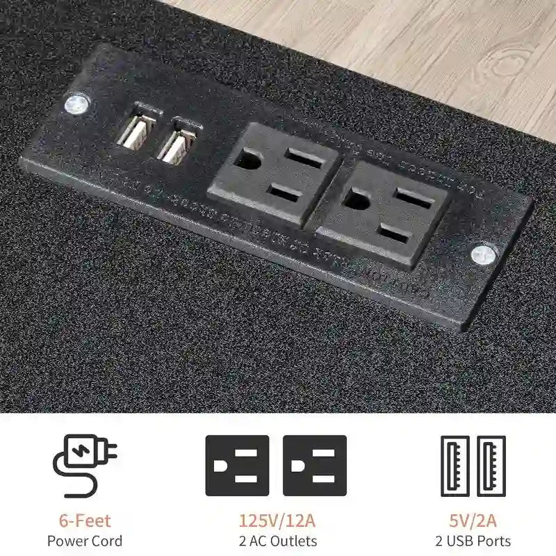 4-Drawer Nightstand with Charging Station, 2 USB Ports & 2 Outlets, 25.98"W, Minimalist Dresser