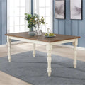 Roundhill Furniture Prato Antique White and Distressed Oak Two-tone Finish Wood Dining Table
