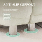 86.5" Teddy Velvet Sofa with Pillows, 700 LBS Capacity, Tufted Design, Metal Legs, High-Density Foam, White, Modern Style