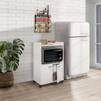 2-Door Kitchen Microwave Cart, White