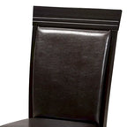 7-Piece Dining Set with Round Table & 6 Chairs, Faux Leather Upholstered, Modern Minimalist, Dark Brown