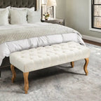 Upholstered Tufted Ottoman Bench - Plush Accent Seating, Modern Design, Multi-Room Use, 3 Sizes & Colors Available
