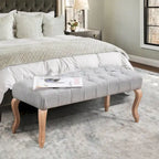 Upholstered Tufted Ottoman Bench - Plush Accent Seating, Modern Design, Multi-Room Use, 3 Sizes & Colors Available