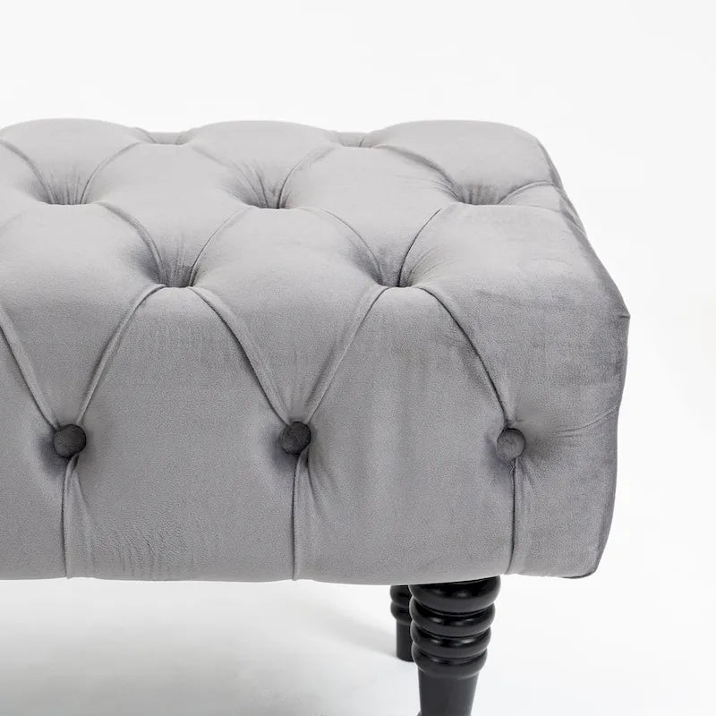 Upholstered Tufted Ottoman Bench - Plush Accent Seating, Modern Design, Multi-Room Use, 3 Sizes & Colors Available