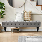 Upholstered Tufted Ottoman Bench - Plush Accent Seating, Modern Design, Multi-Room Use, 3 Sizes & Colors Available