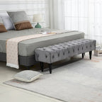 Upholstered Tufted Ottoman Bench - Plush Accent Seating, Modern Design, Multi-Room Use, 3 Sizes & Colors Available