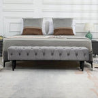 Upholstered Tufted Ottoman Bench - Plush Accent Seating, Modern Design, Multi-Room Use, 3 Sizes & Colors Available