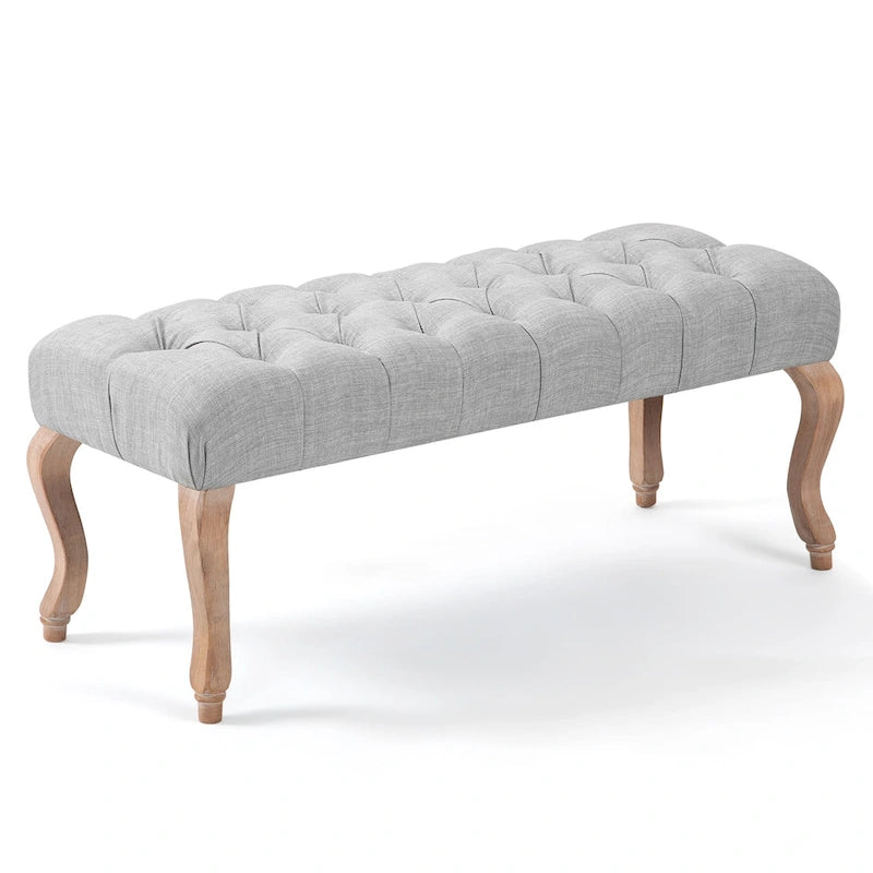 Upholstered Tufted Ottoman Bench - Plush Accent Seating, Modern Design, Multi-Room Use, 3 Sizes & Colors Available
