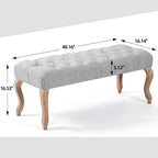 Upholstered Tufted Ottoman Bench - Plush Accent Seating, Modern Design, Multi-Room Use, 3 Sizes & Colors Available