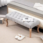 Upholstered Tufted Ottoman Bench - Plush Accent Seating, Modern Design, Multi-Room Use, 3 Sizes & Colors Available